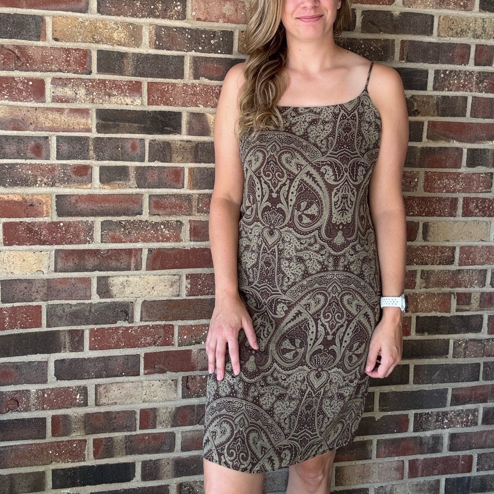 Paisley Spaghetti Strap Top - Brown